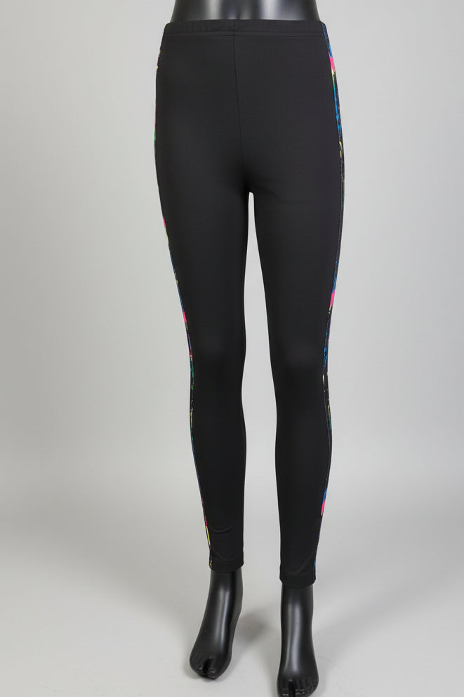 Funky pattern striped leggings