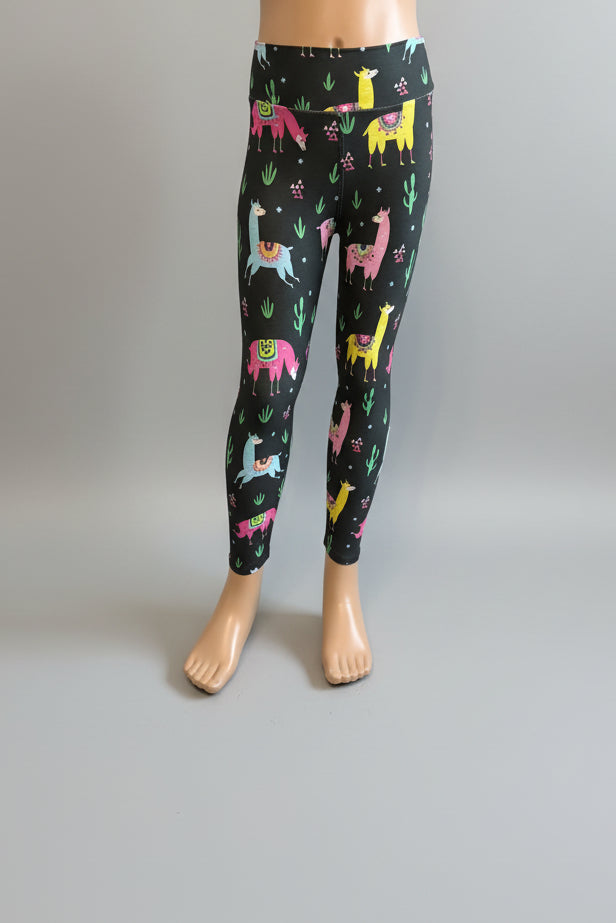 'Leisurely llama' design full length leggings