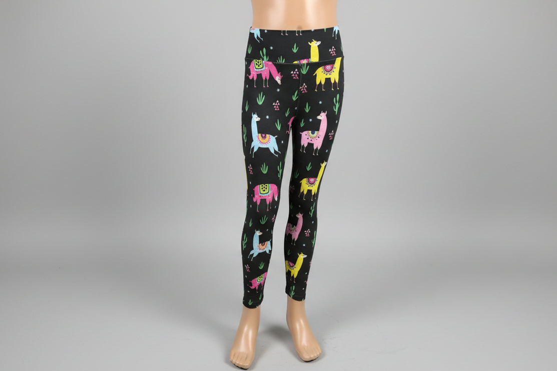 'Leisurely llama' design full length leggings