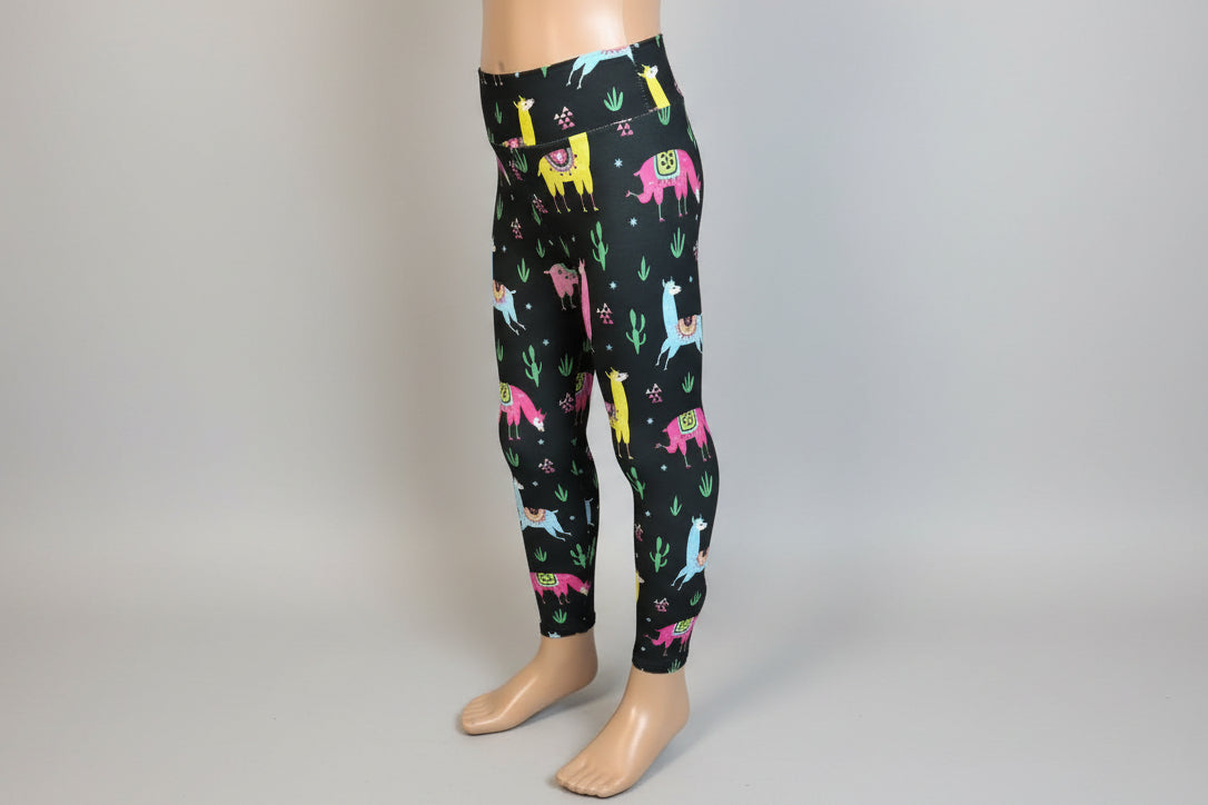 'Leisurely llama' design full length leggings