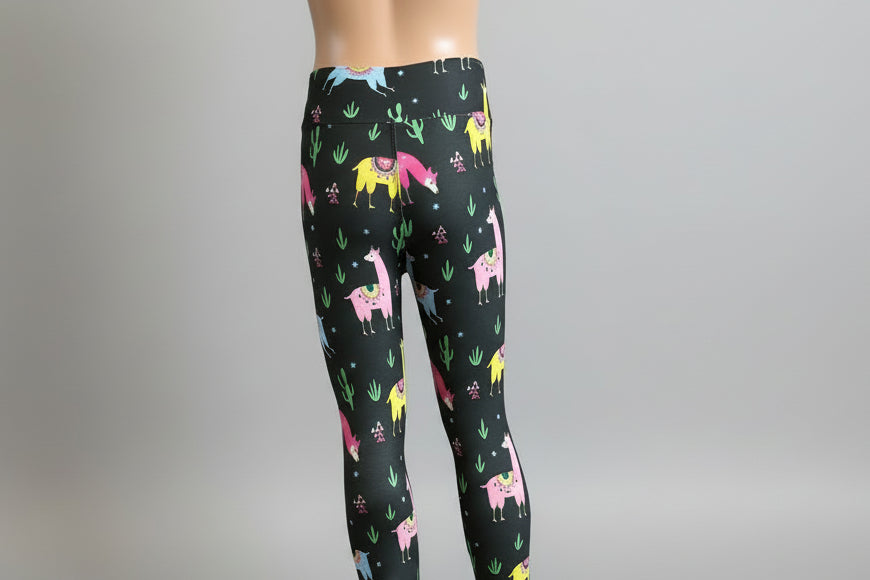 'Leisurely llama' design full length leggings