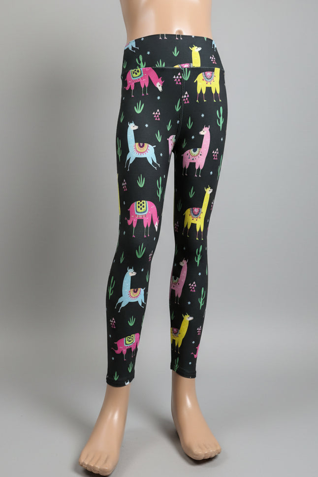 'Leisurely llama' design full length leggings