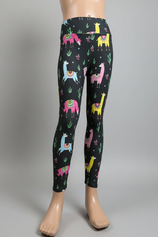 'Leisurely llama' design full length leggings