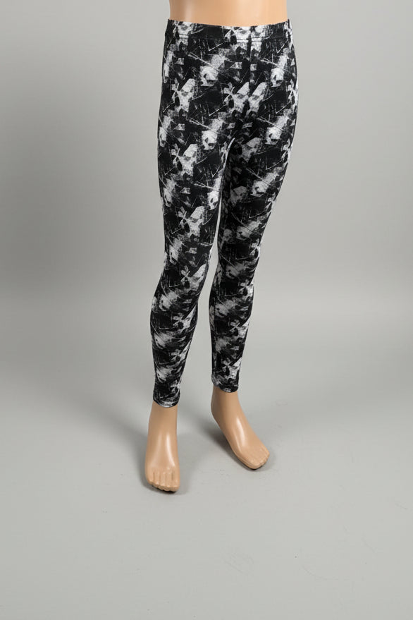 Monochrome diamond design full length stretch leggings