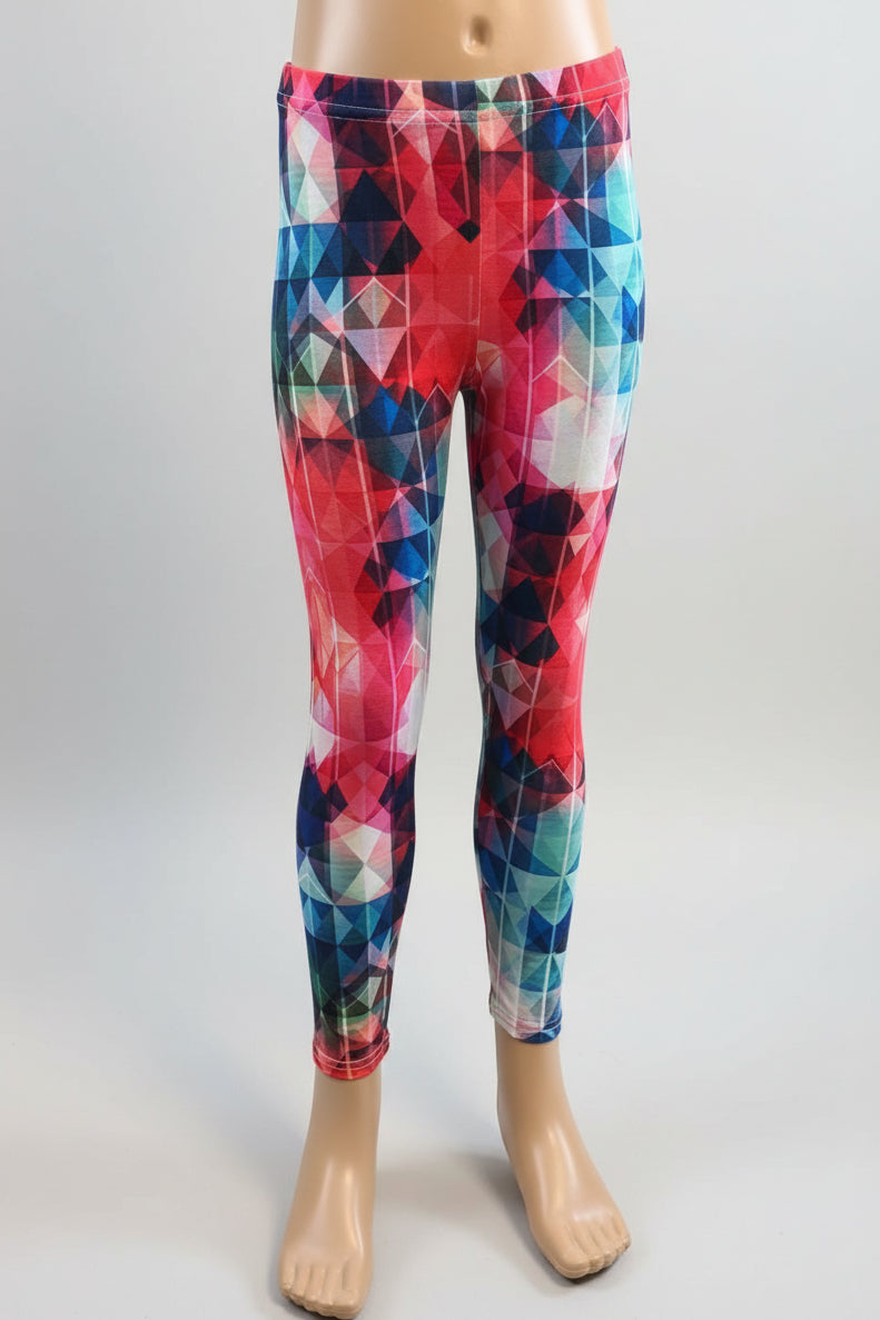 'Diamonds' design full length stretch leggings