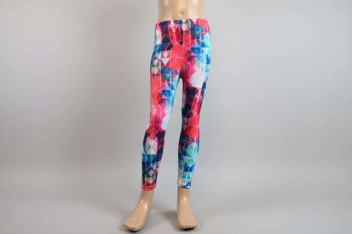 'Diamonds' design full length stretch leggings