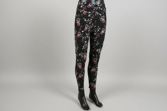 Soft, black floral leggings