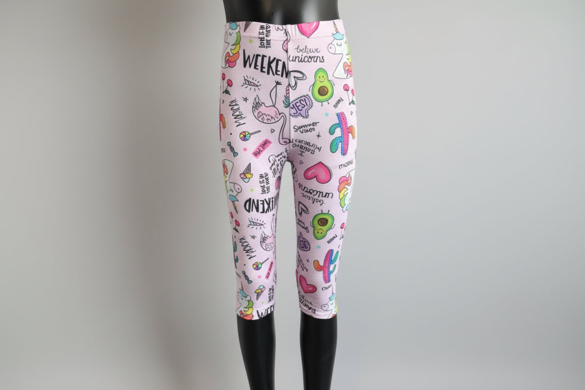Patterned Capri leggings, choice of size & design!
