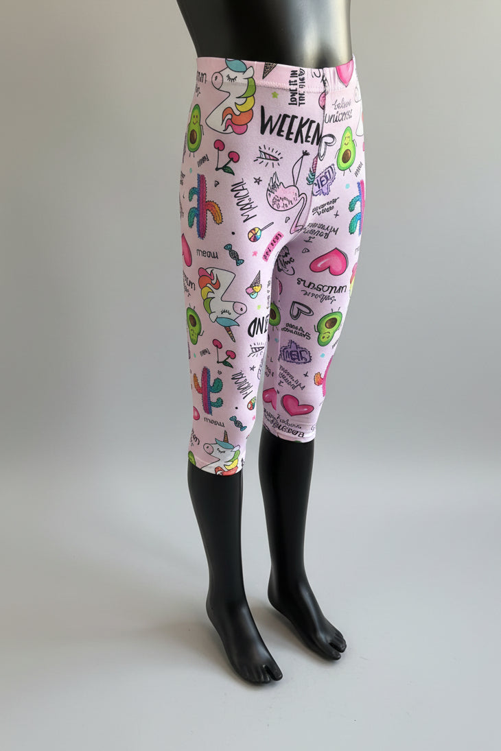 Patterned Capri leggings, choice of size & design!