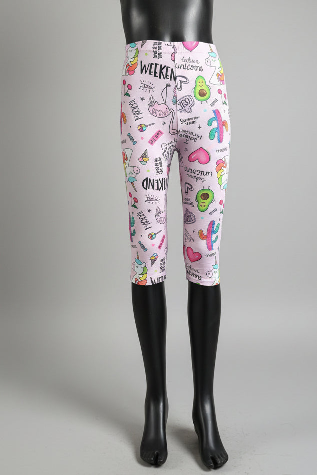 Patterned Capri leggings, choice of size & design!