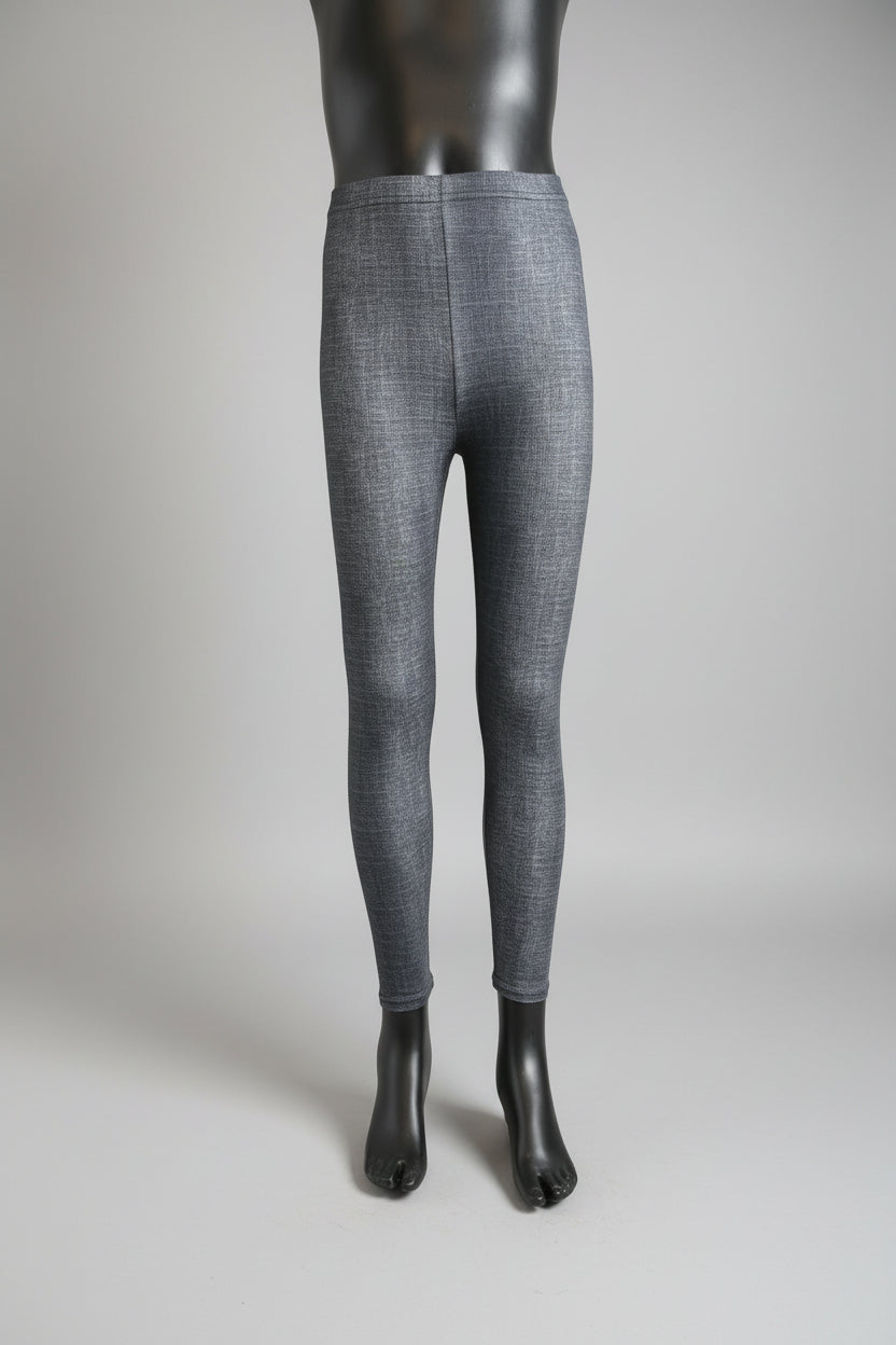 Denim pattern stretch leggings