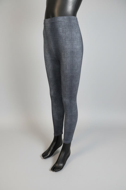 Denim pattern stretch leggings