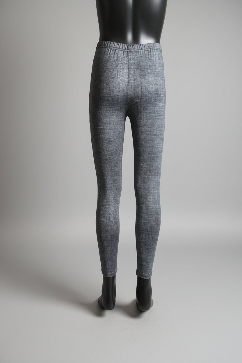 Denim pattern stretch leggings