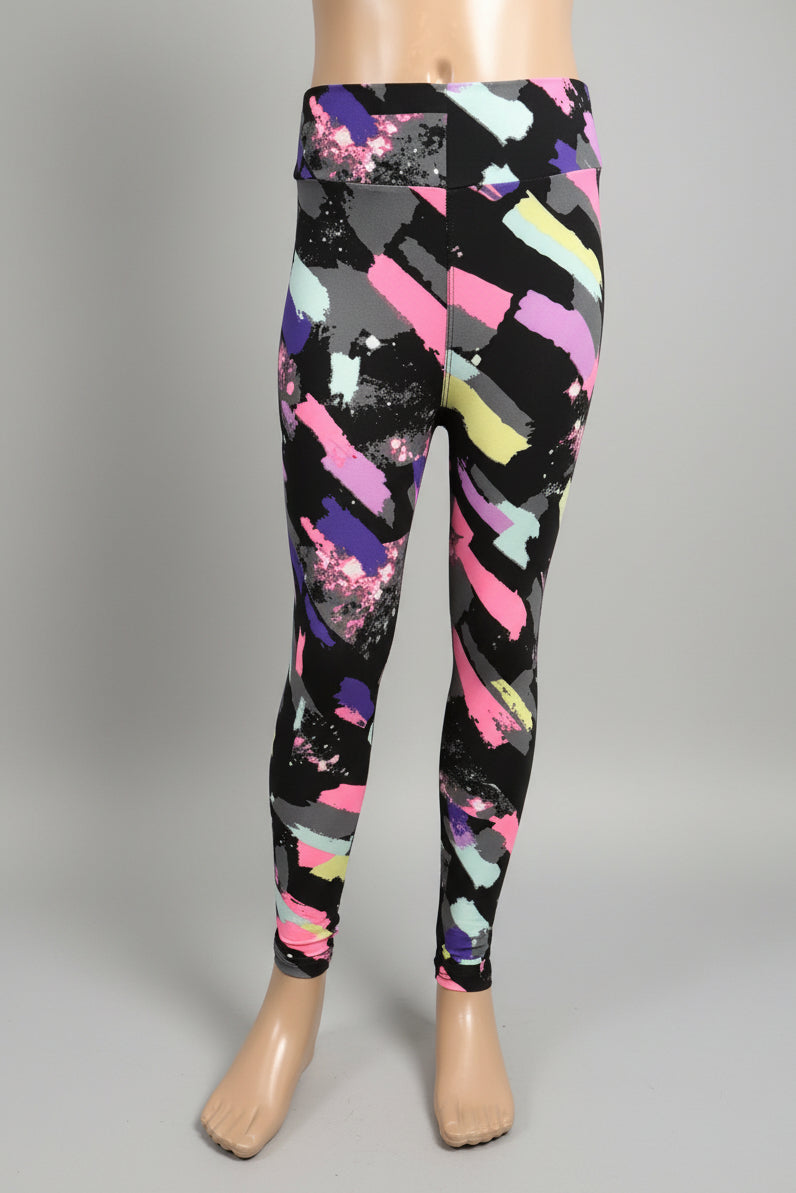 'Jazz brush' design full length leggings