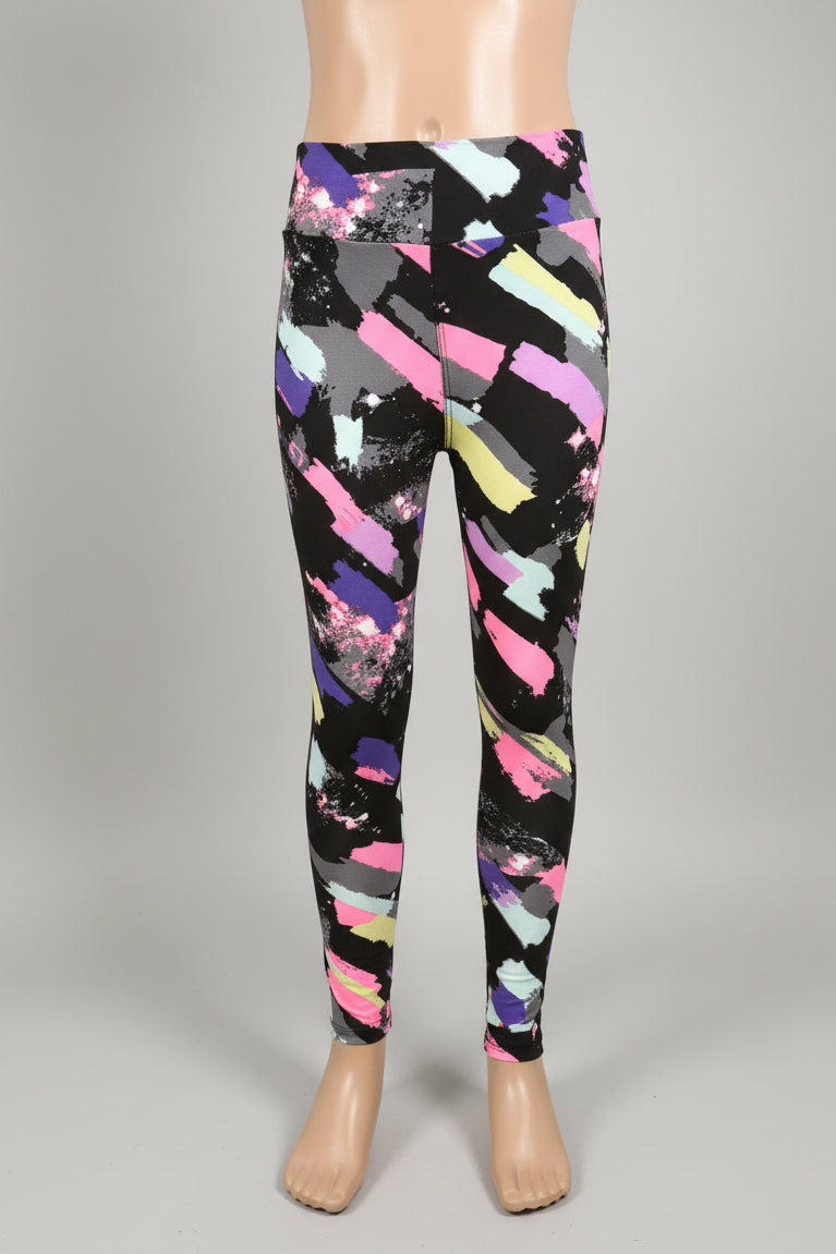 'Jazz brush' design full length leggings