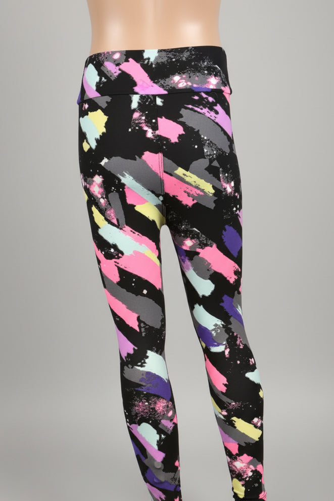 'Jazz brush' design full length leggings