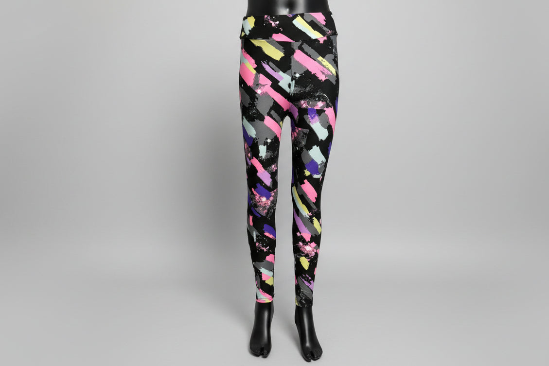 'Jazz brush' design full length leggings
