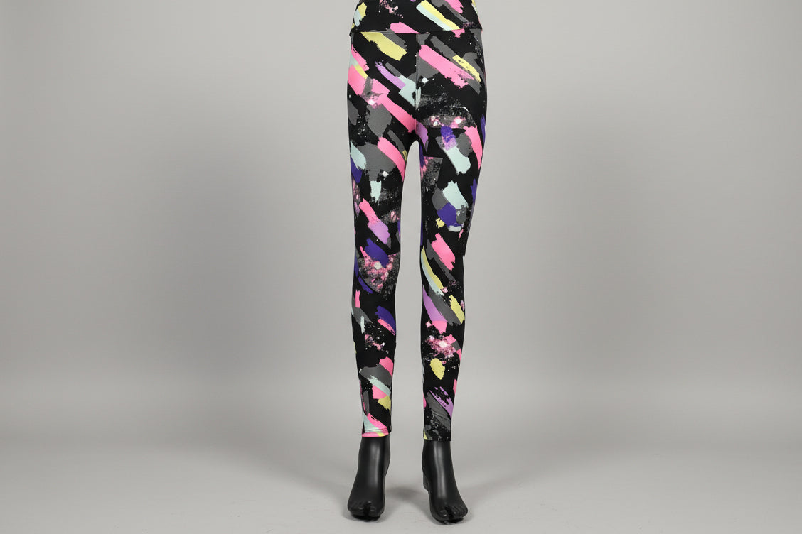 'Jazz brush' design full length leggings