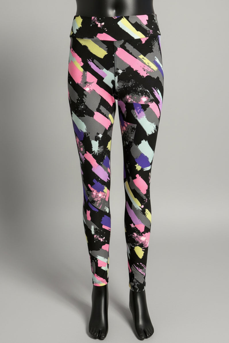 'Jazz brush' design full length leggings