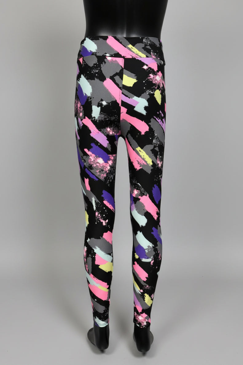'Jazz brush' design full length leggings