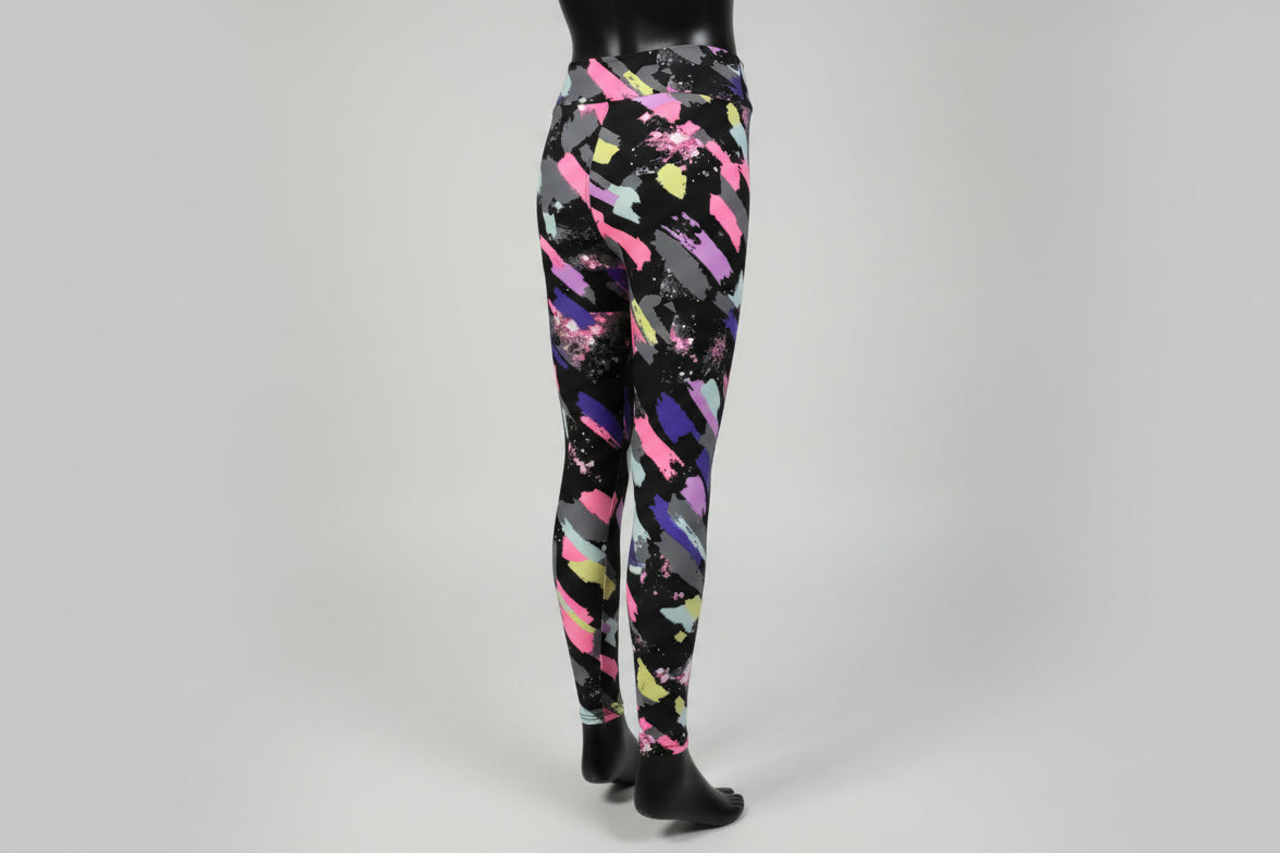 'Jazz brush' design full length leggings