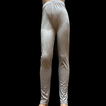 Jersey grey full length stretch leggings