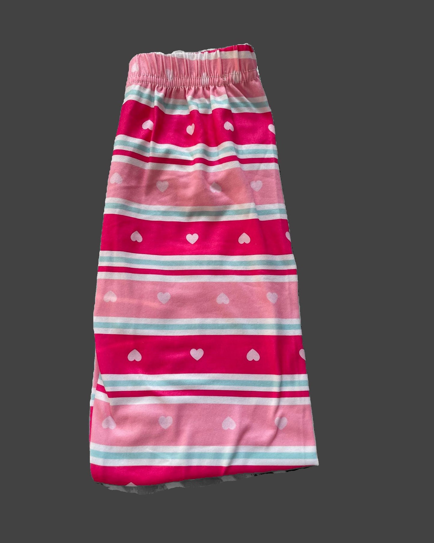 Girls pink heart striped design leggings