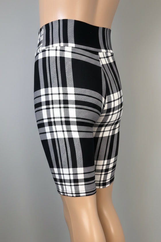 Plaid soft touch shorts