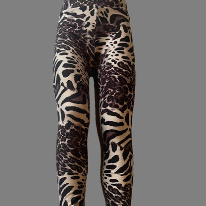 Girls safari design full length leggings