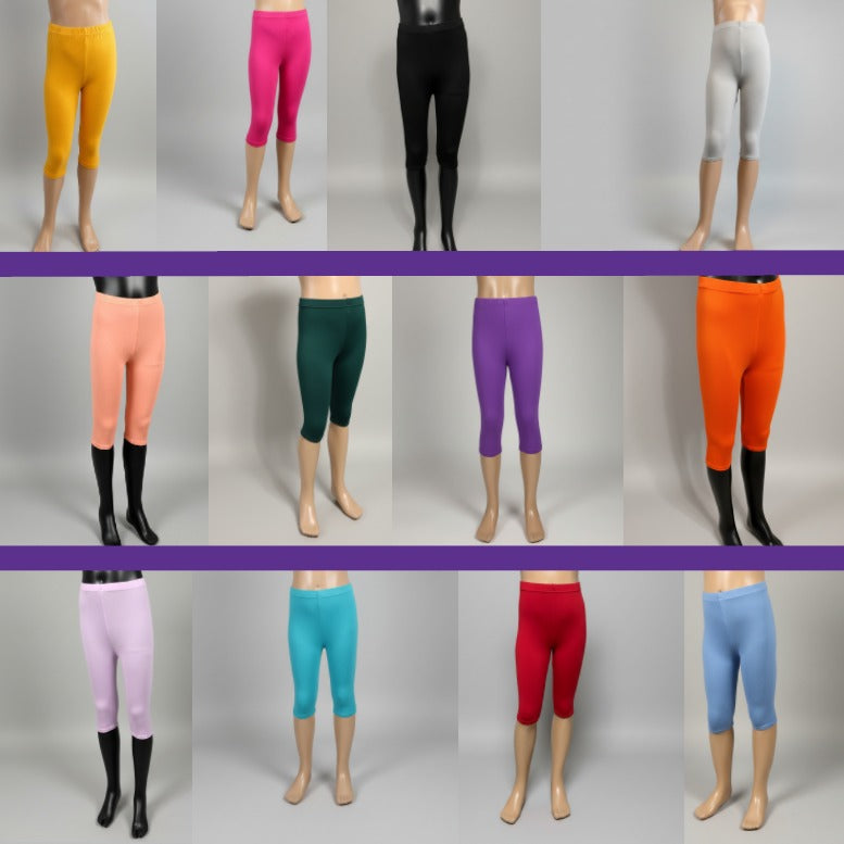 Lightweight solid colour Capri leggings, choice of colours and sizes!