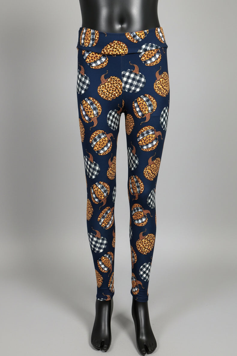 Tartan Pumpkin Halloween inspired leggings