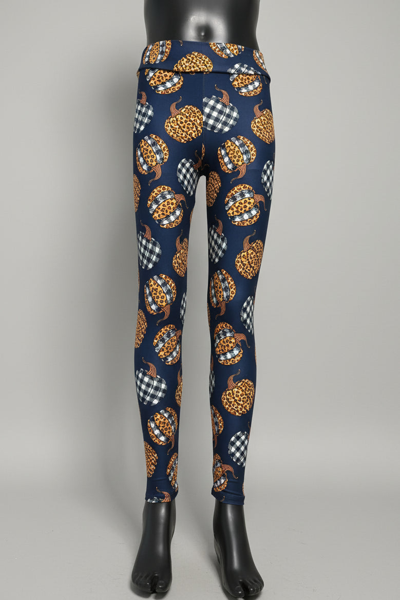 Tartan Pumpkin Halloween inspired leggings