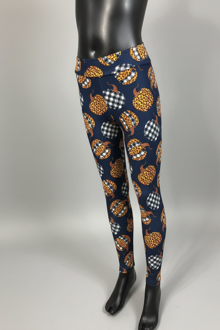 Tartan Pumpkin Halloween inspired leggings