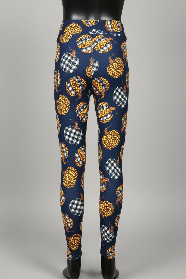 Tartan Pumpkin Halloween inspired leggings