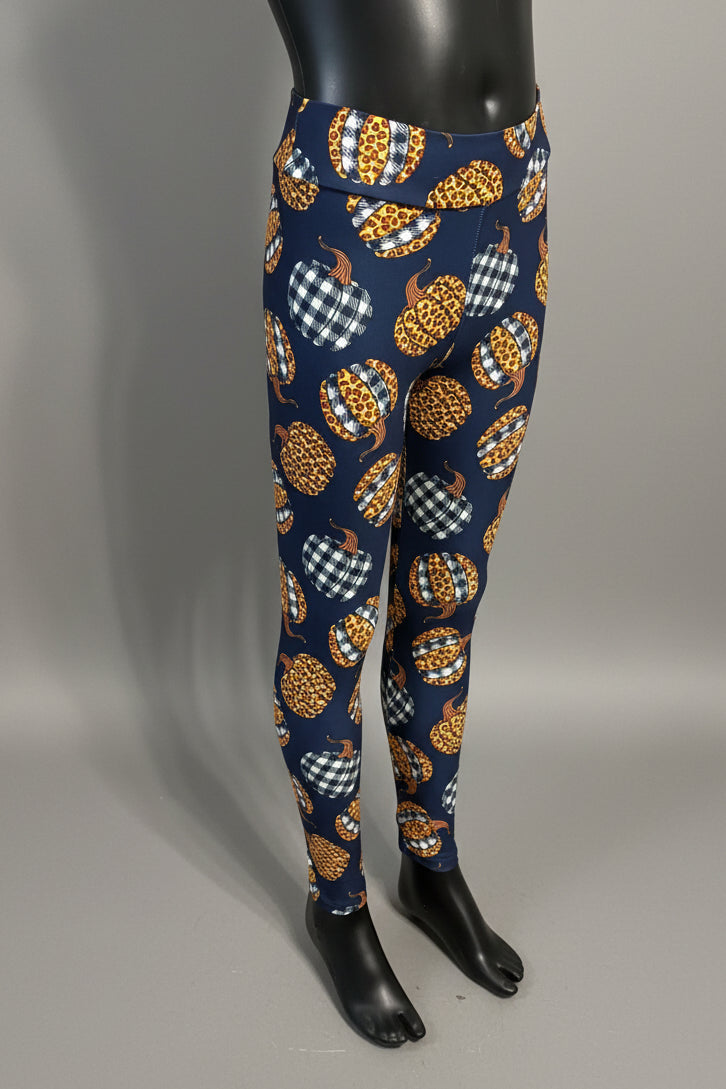 Tartan Pumpkin Halloween inspired leggings