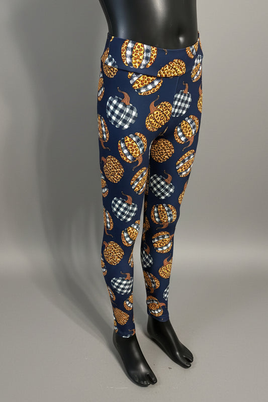 Tartan Pumpkin Halloween inspired leggings