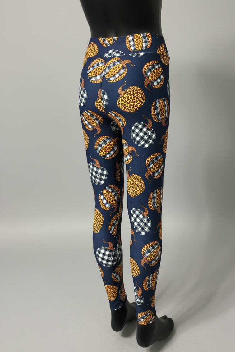 Tartan Pumpkin Halloween inspired leggings