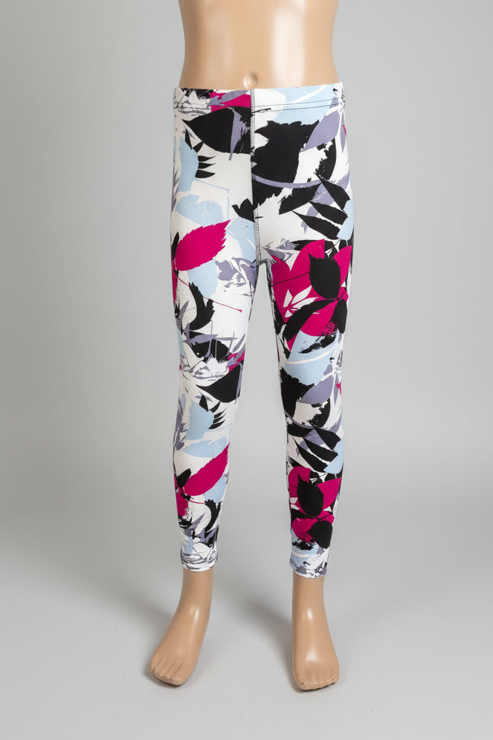 Tropical design full length stretch leggings