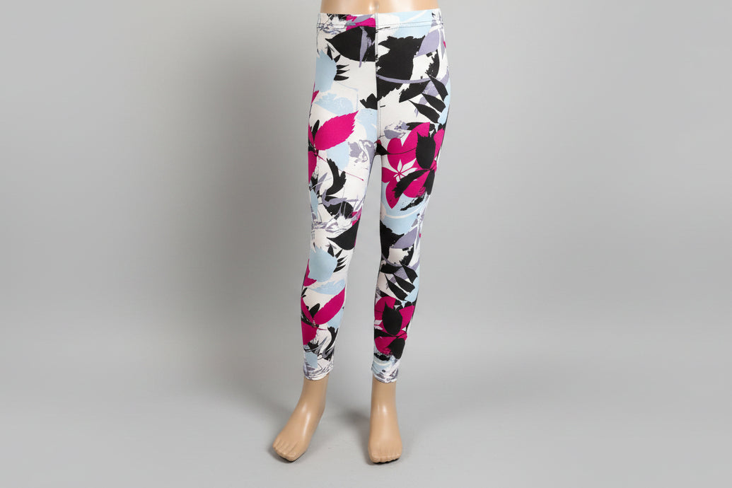 Tropical design full length stretch leggings
