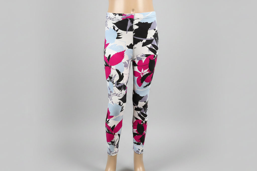 Tropical design full length stretch leggings