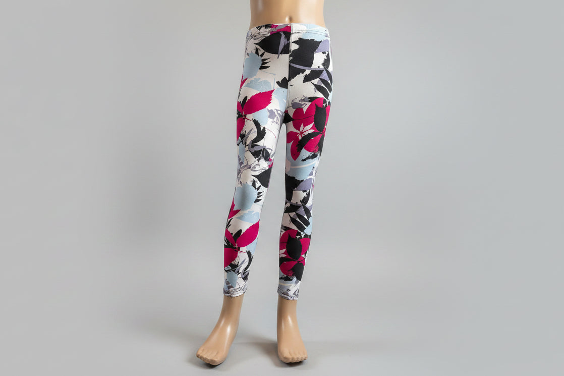 Tropical design full length stretch leggings