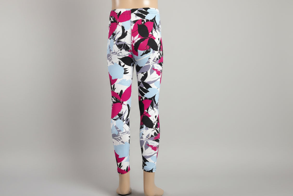 Tropical design full length stretch leggings