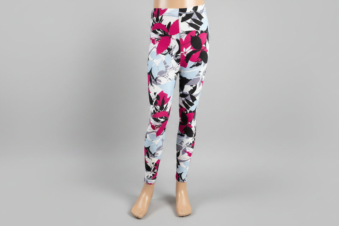 Tropical design full length stretch leggings