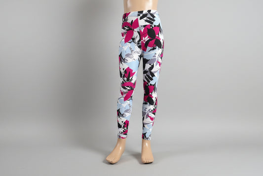 Tropical design full length stretch leggings