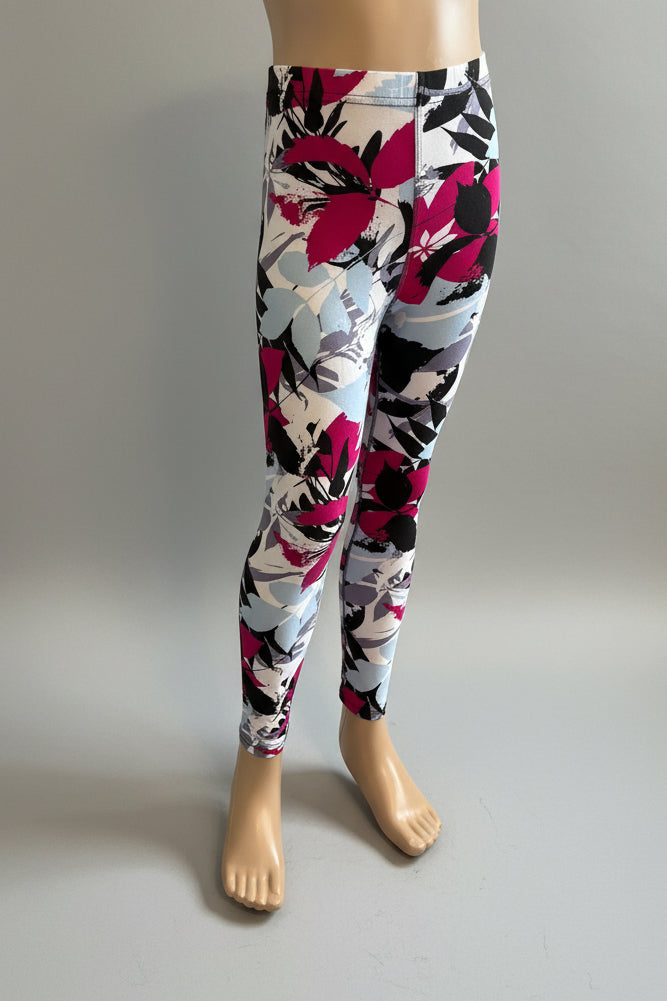 Tropical design full length stretch leggings