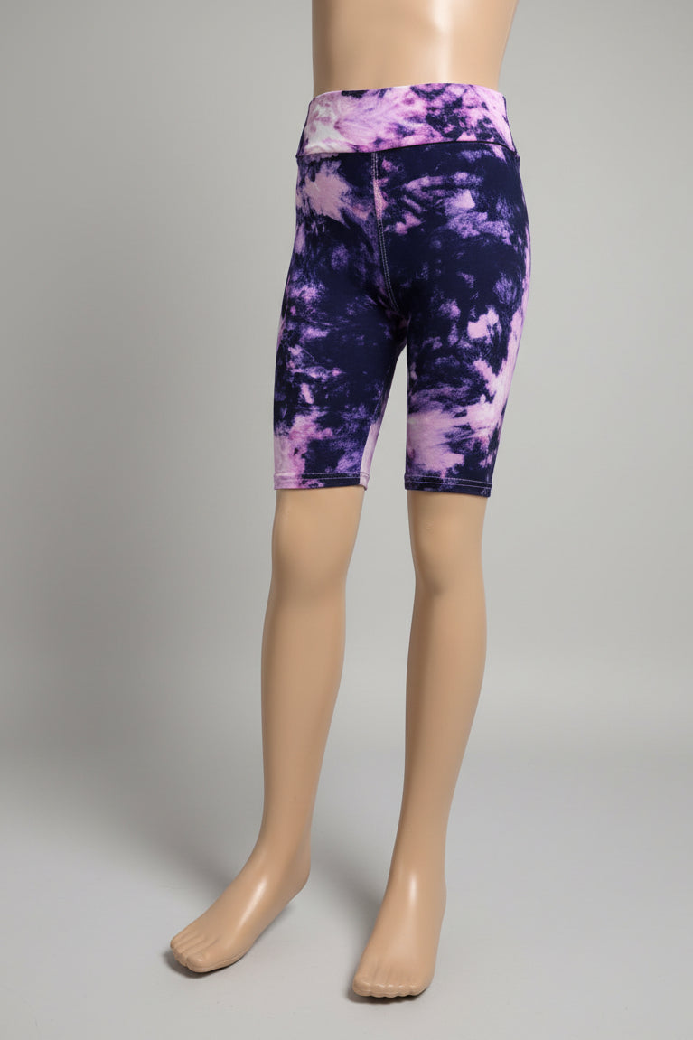 Violet Burst design long, soft touch shorts