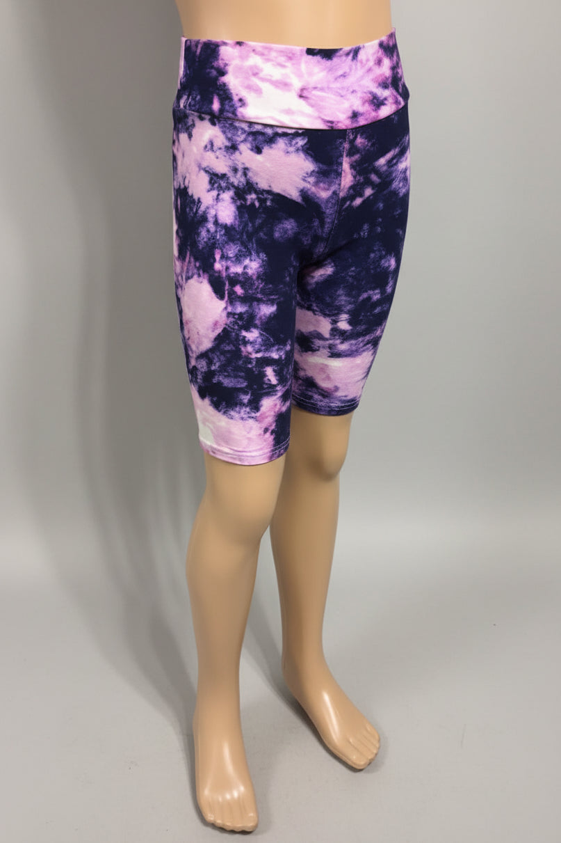 Violet Burst design long, soft touch shorts