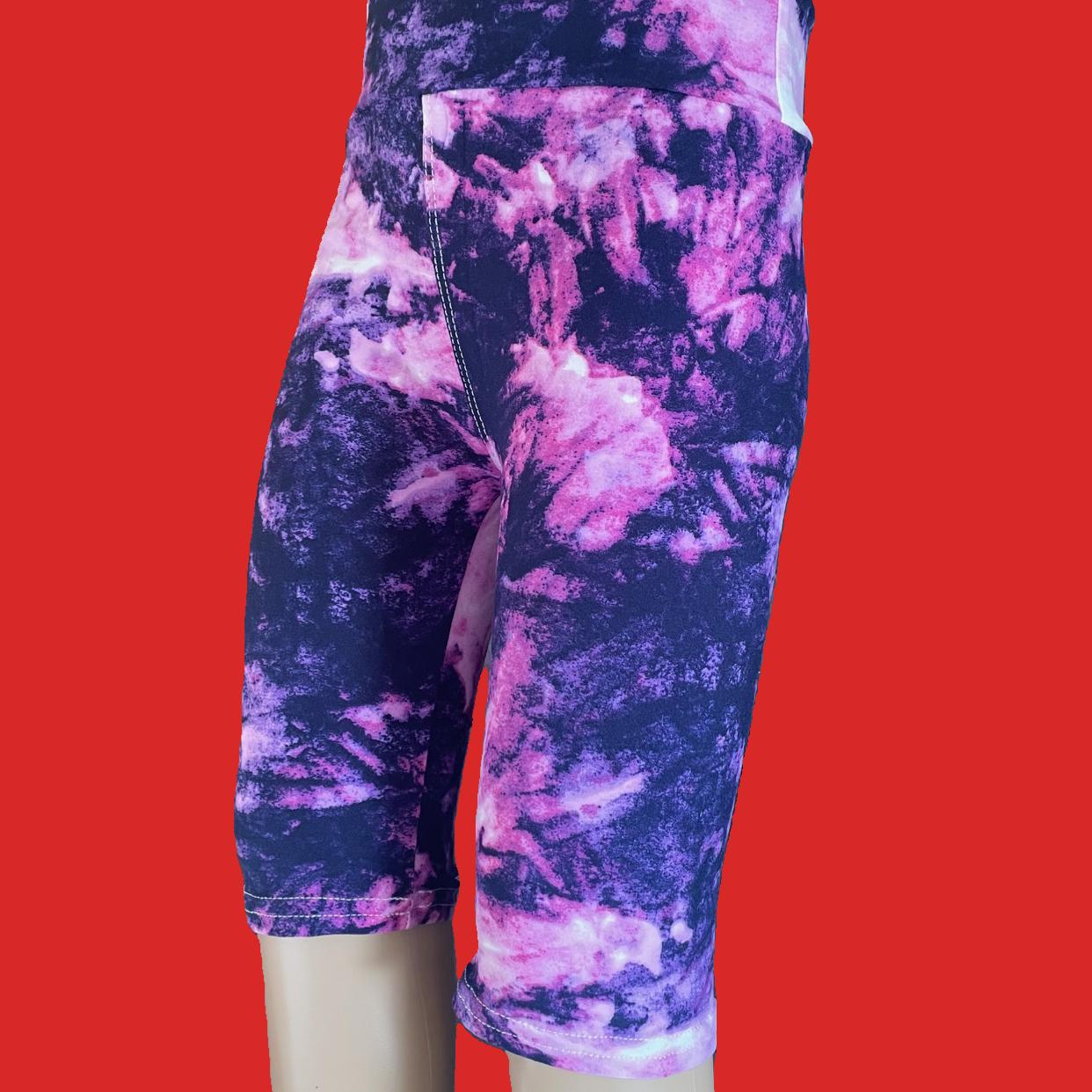 Girls violet burst Bermuda shorts