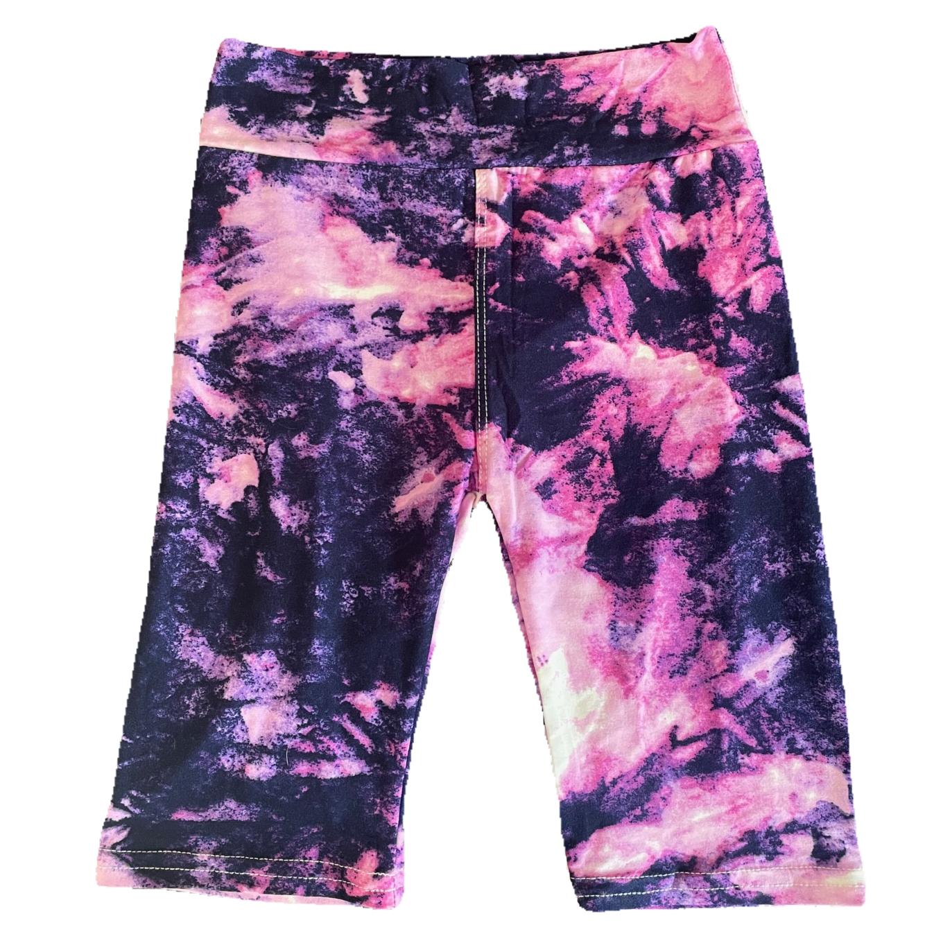 Girls violet burst Bermuda shorts