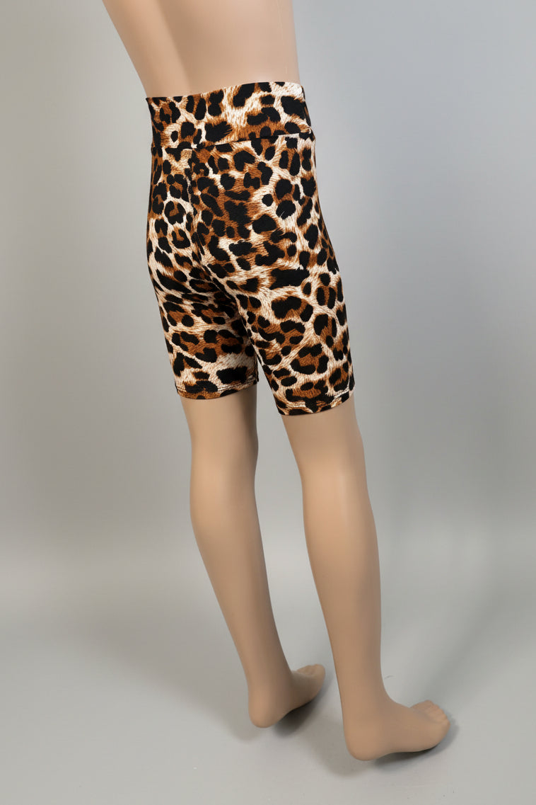 Long, soft touch wild leopard design shorts